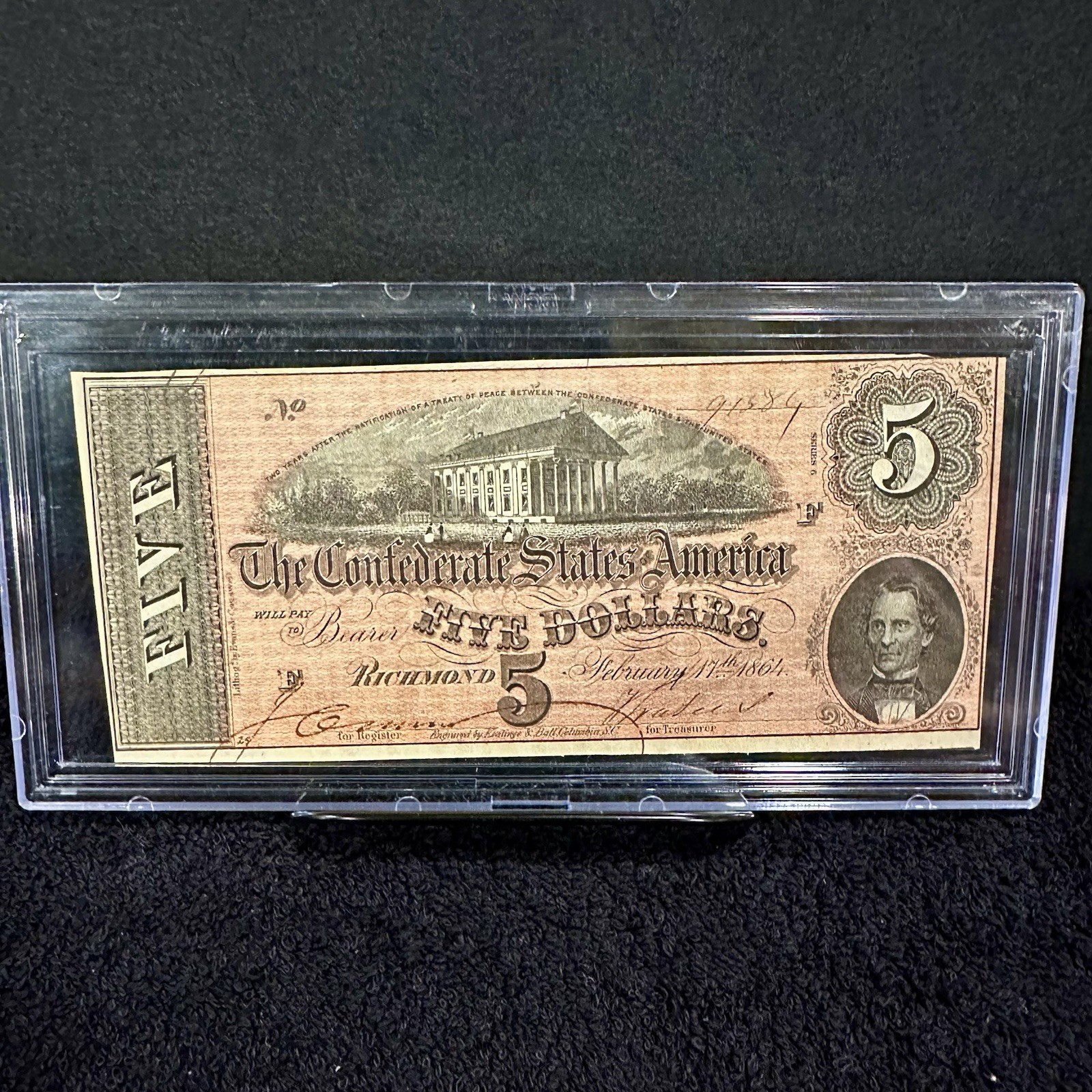 FIVE (5) Piece Confederate Currency Lot- $10 $5 $20 Notes & 10C Fractional Note