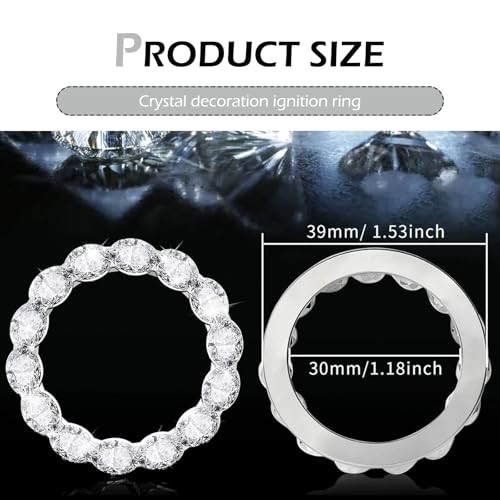 Car Bling Push Start Button Cover, Crystal Rhinestone Engine Start Stop Ring