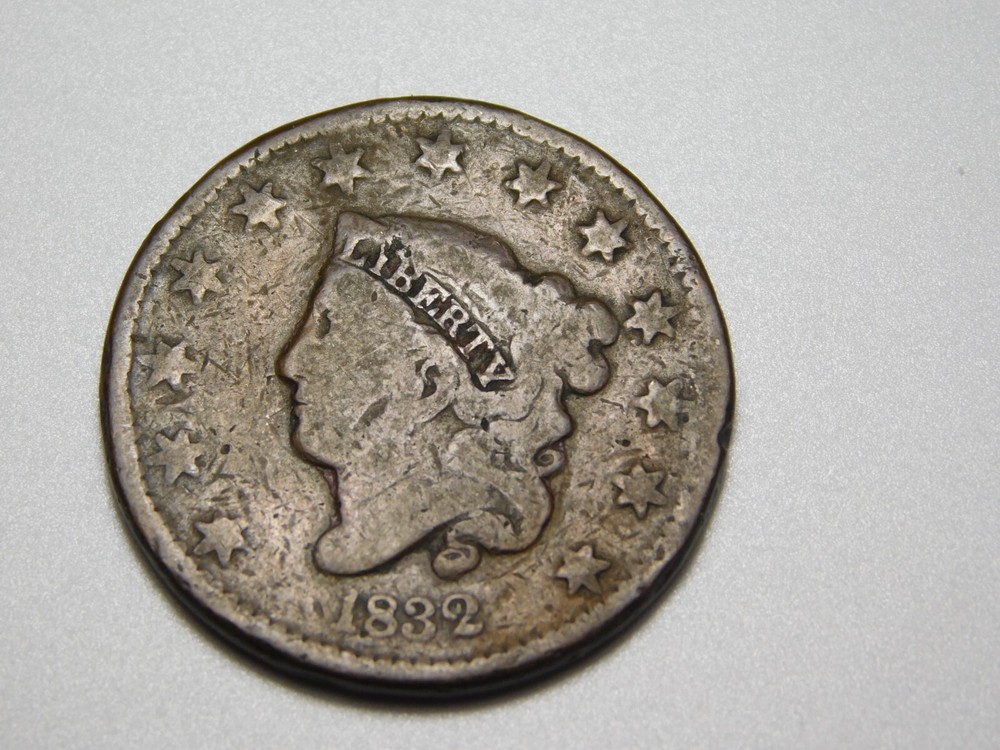 US COINS 1832 CORONET HEAD LARGE CENT
