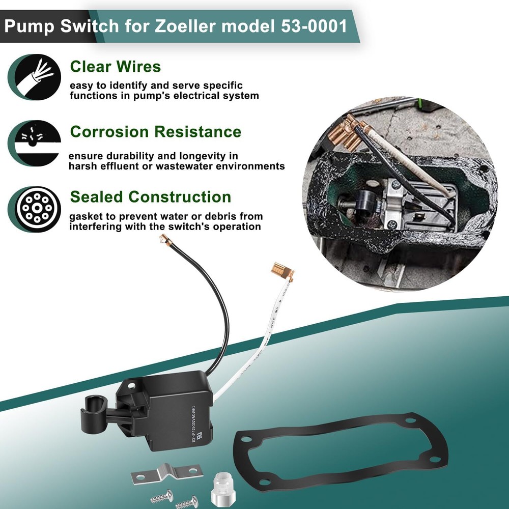 004892 Effluent Pump Switch for Zoeller 53-0001 Pump, Mechanical Switch Assembly