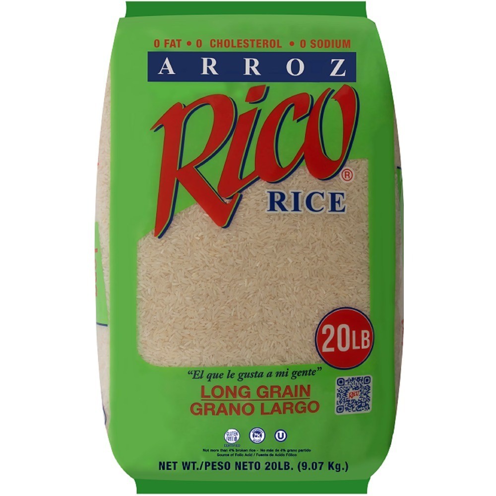 Long Grain Rice, 20 lbs, No Allergens Contained