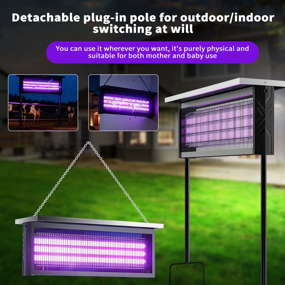 Solar Bug Zapper Indoor, Waterproof Mosquito Zapper Outdoor Solar Powered, 4500V