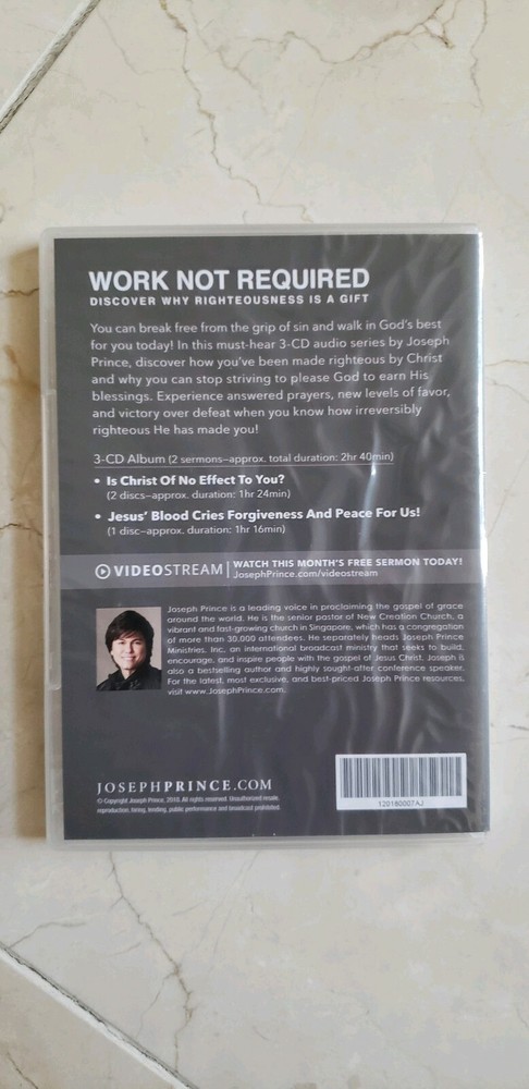 Work Not Required 3-CD Sermon By Joseph Prince