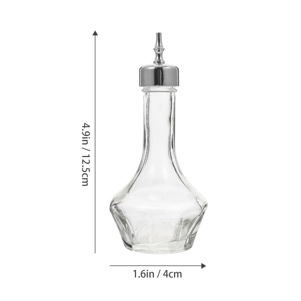 Bitters Bottle Bar Bartender Tools Glass Cocktail Dropper (50ml Silver)