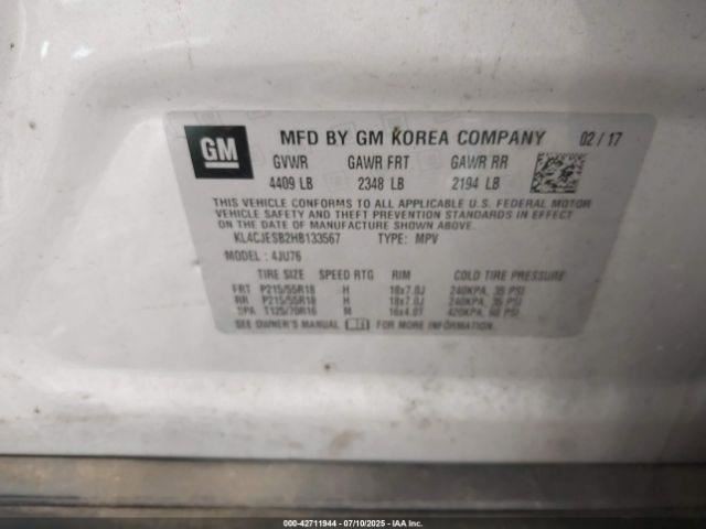 Driver Left Front Window Regulator Fits 13-22 ENCORE 4887028