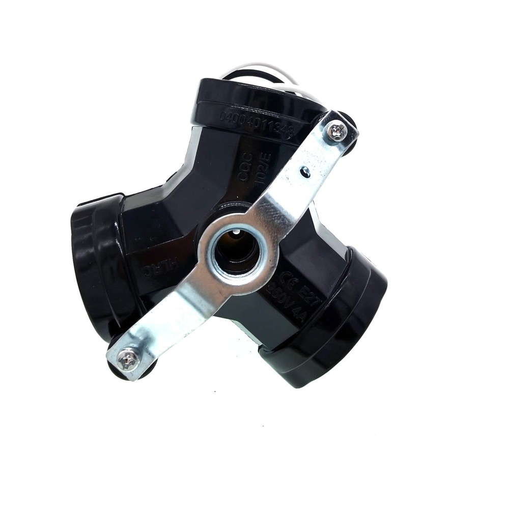 Medium Base 3 Light Cluster Socket,JNXQWE Phenolic Multi-Cluster black