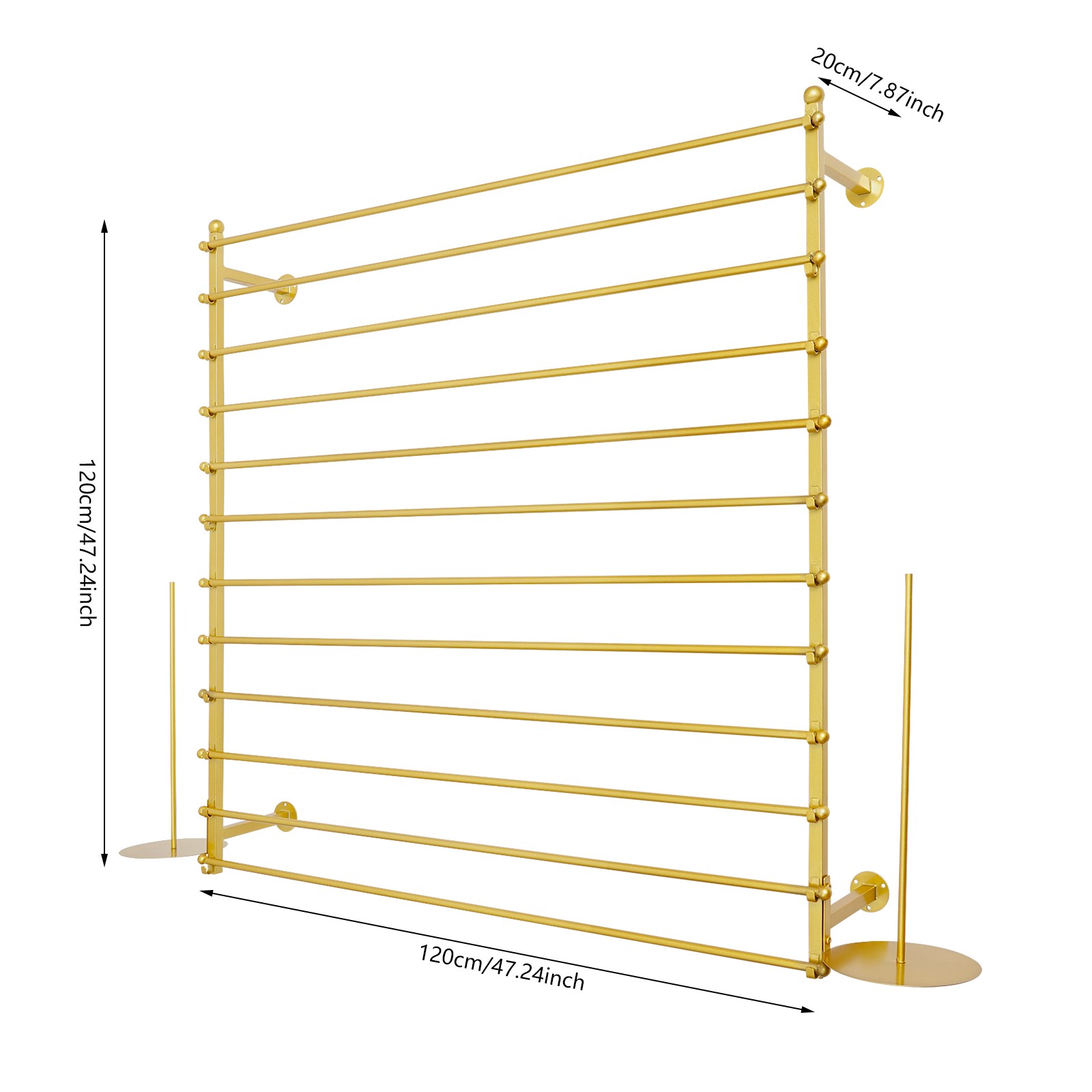 Wall-Mounted Display Rack, Wrapping Paper Ribbon Holder, Organizer 120*20*120cm