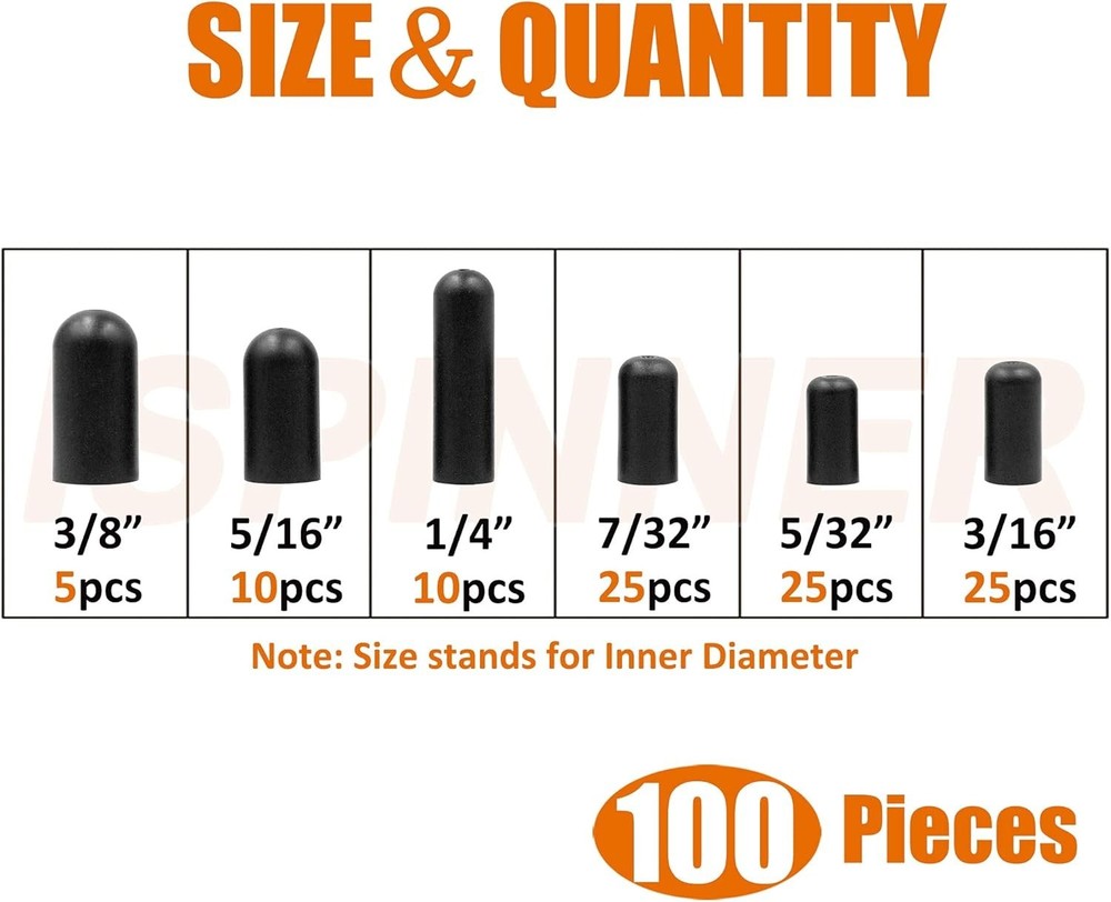 100PCS Carburetor Vacuum Rubber Cap Kit | Intake Line Plug Assortment