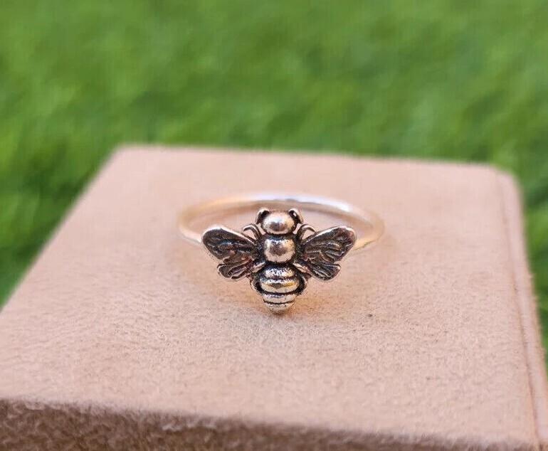 Bee Ring 925 Sterling Silver Band &Statement ring Handmade ring All size