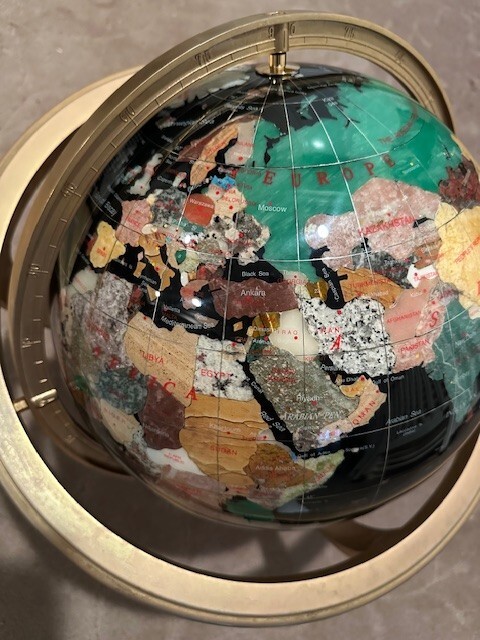 Jere Wright Semi-Precious Gemstone Metropolitan World Globe