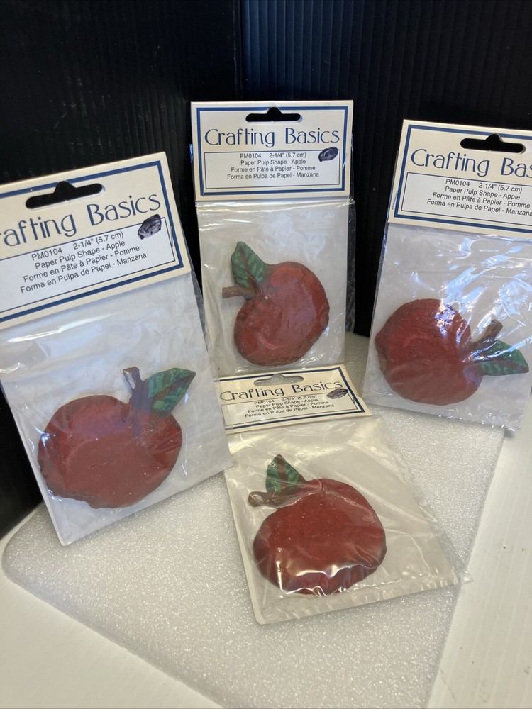 Painted APPLES 🍎 Wangs Crafting Basics 2.25” Apple Shape 4 Pkgs New