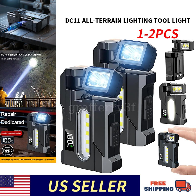 400LM USB C Magnetic Flashlight Super Bright Zoomable Tactical Light for Camping