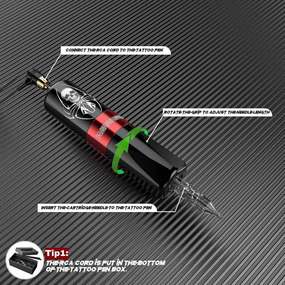 Tattoo Kit, Wormhole Gun Kit Machine WTK187, multicolor