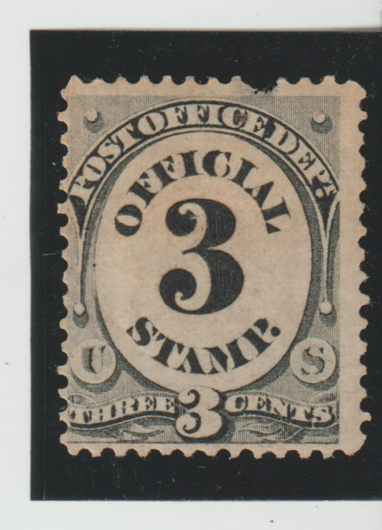 US Scott #O49 3c Post Office Department Official Mint  Hinged Pulled Perf
