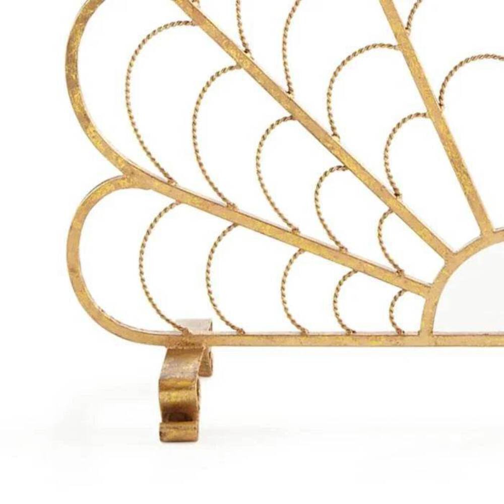 Single Panel Fireplace Screen Italian Gold Shell Design