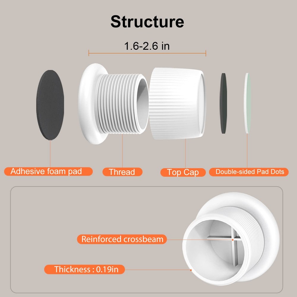 Adjustable Furniture Bed Risers 1.6-2.6 inch Bed Risers White Durable Plastic...
