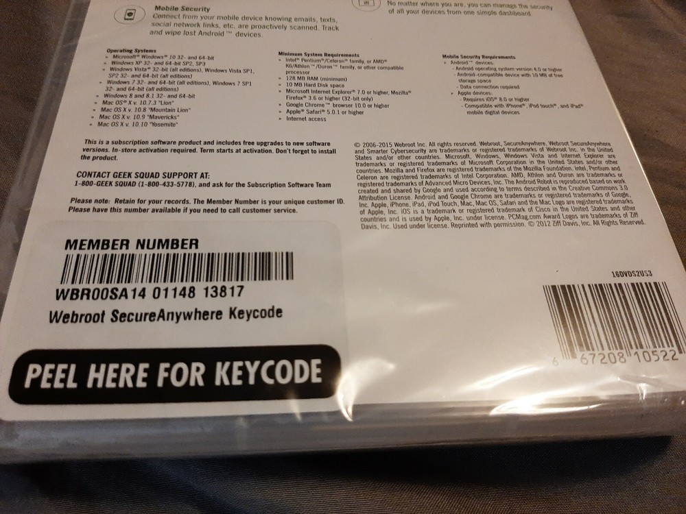 Webroot SecureAnywhere Internet Security Software for Windows & Mac BRAND NEW