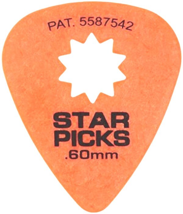 Everly Star Guitar Picks 24 pack .60mm Orange