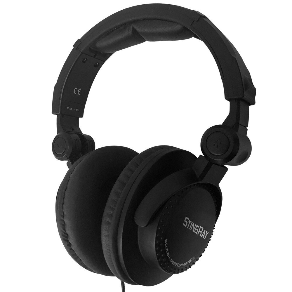 Professional Foldable Black DJ Studio Reference Headphones w Cushions 2 Pack