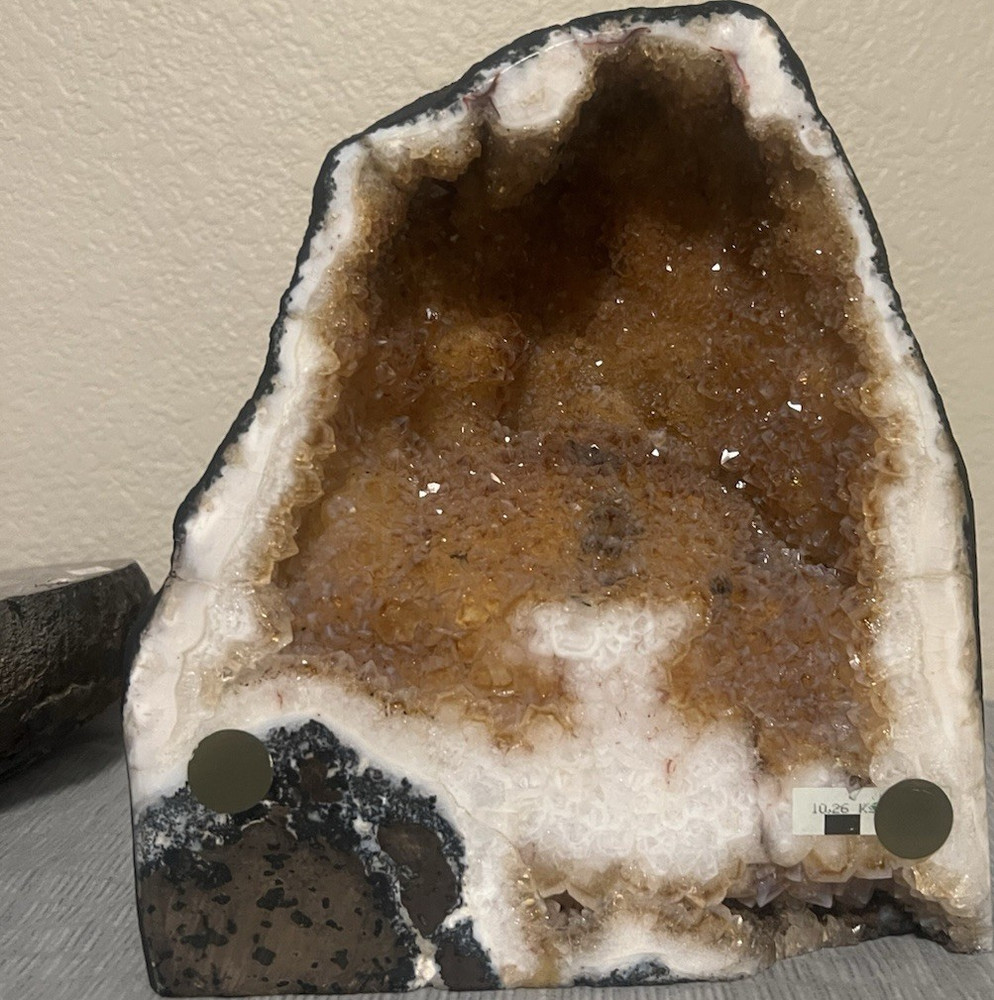 22 LB Natural citrine geode quartz cluster Cathedral