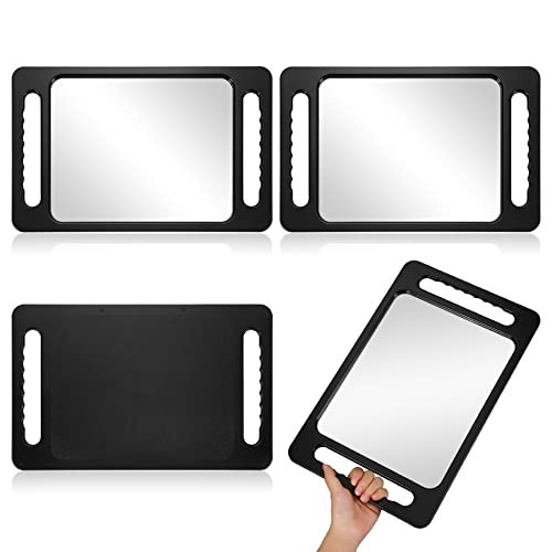 Large Double Handle Hand Mirror - Unbreakable Rectangular Hair Salon Tool, 15.75