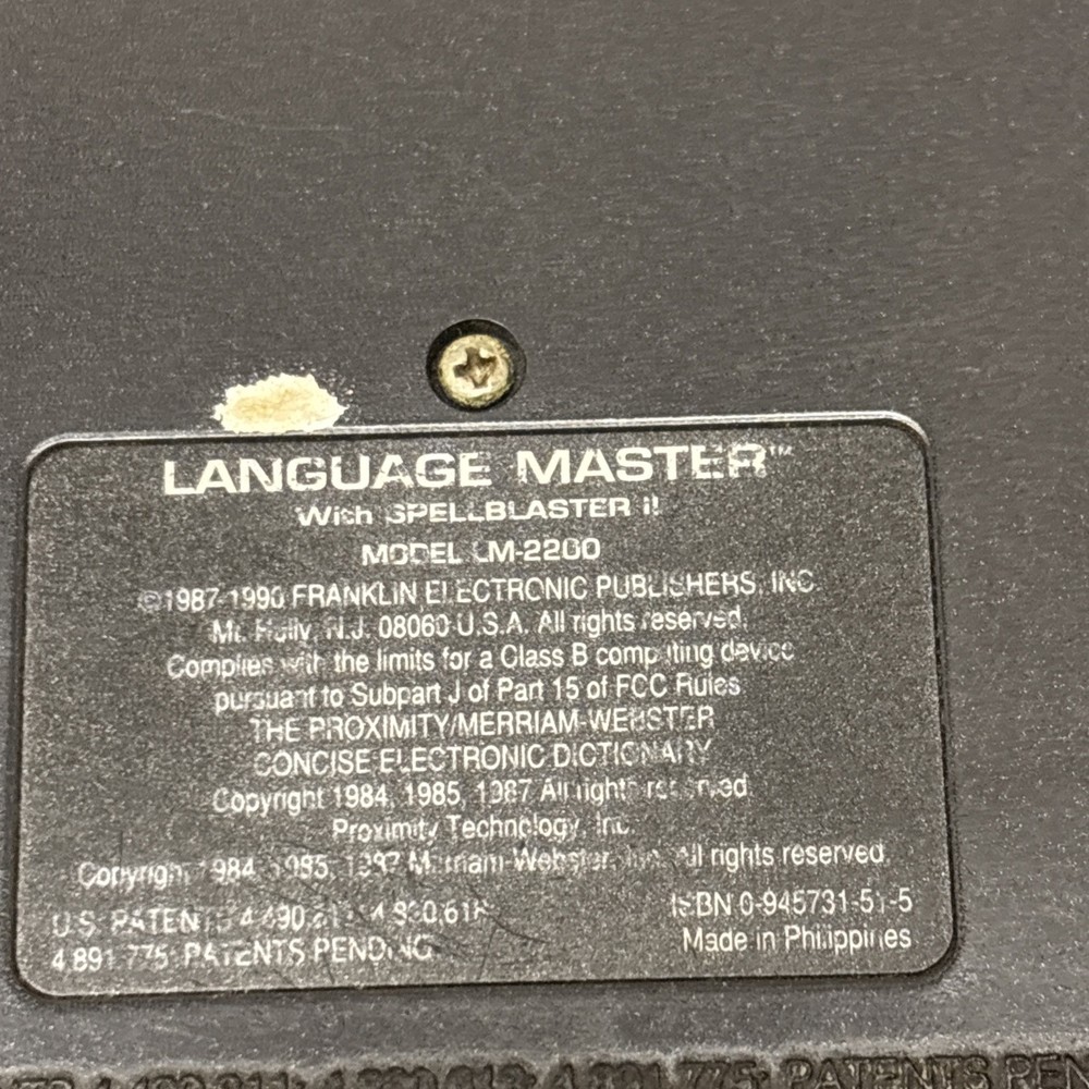 Franklin Language Master LM-2000 Dictionary with Spellblaster II TESTED & WORKS