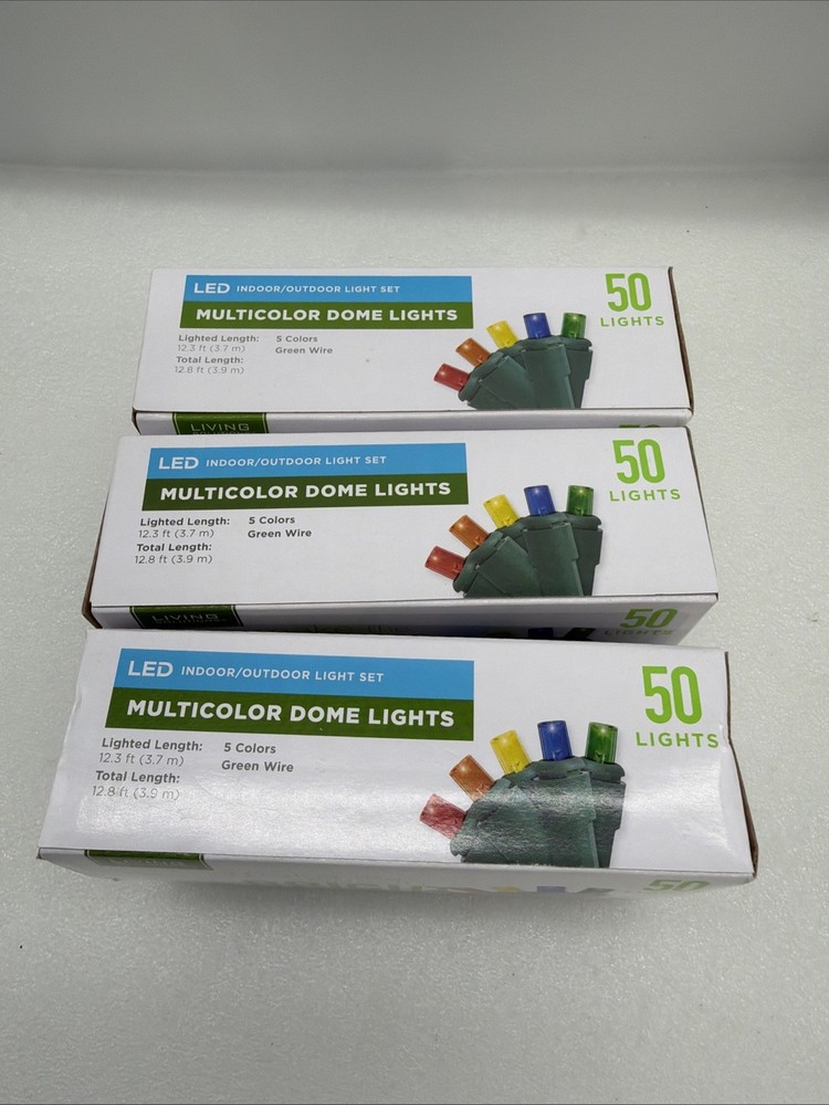 Make the Season Bright LED Multicolor Dome Lights 3X - 50 Count Living Solution