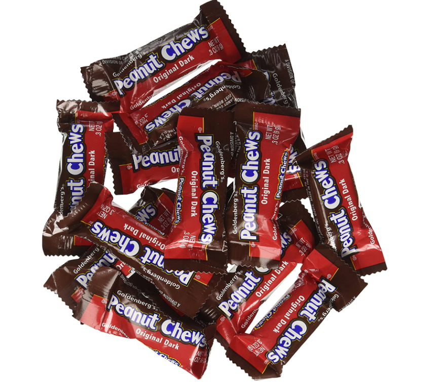 Original Dark Chocolate Goldenberg's Peanut Chews 225 Count , 4 Lbs