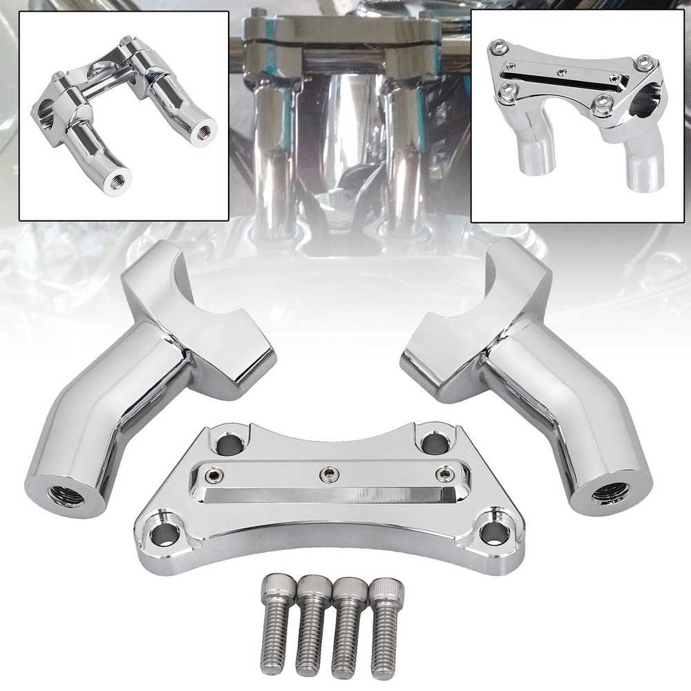 Chrome 3.5" Pullback Handlebar Riser Top Clamp For Harley Dyna Low Rider V-Rod