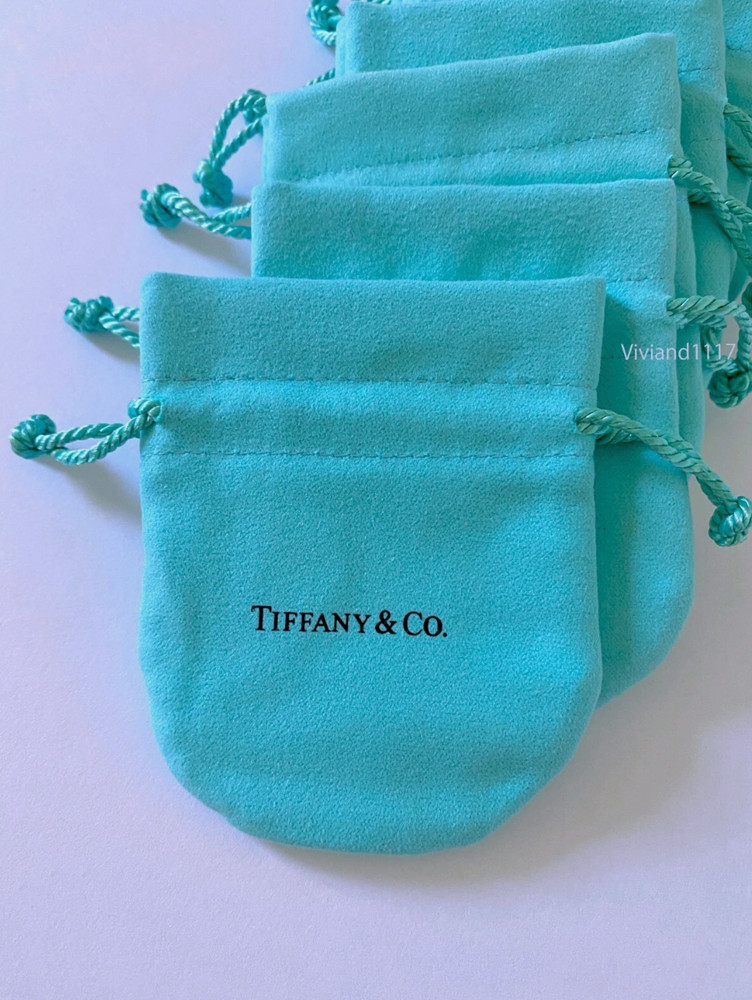 10pc Tiffany Empty Packaging Small Blue Drawstring Closure Jewelry Pouches new