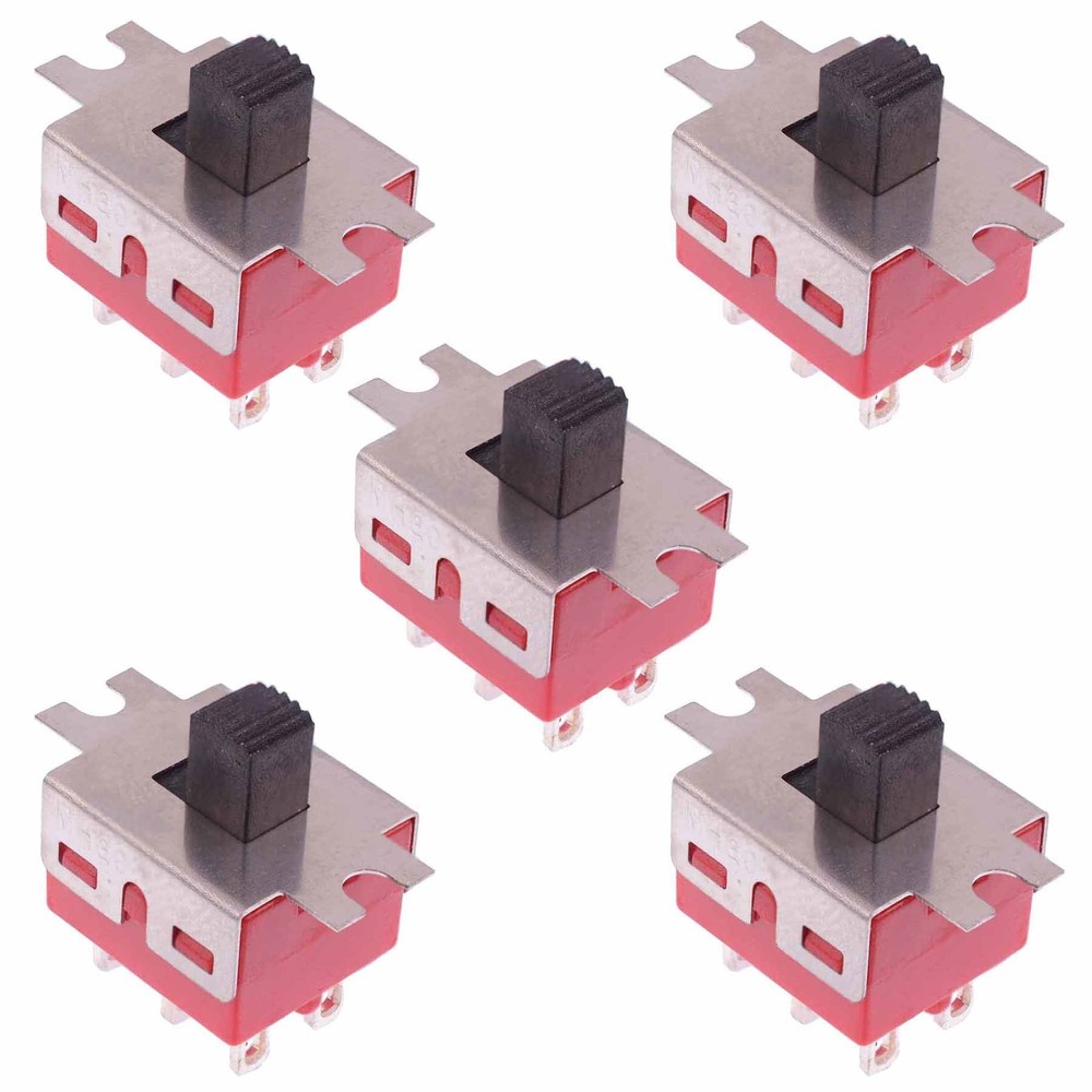 5 x On-On Mini Slide Switch DPDT 5A