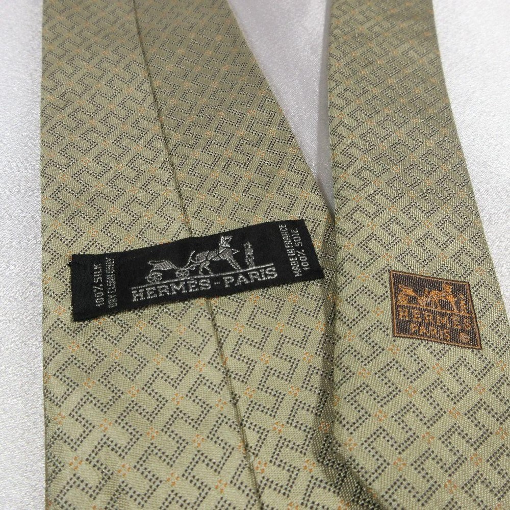 Hermes H pattern silk tie
