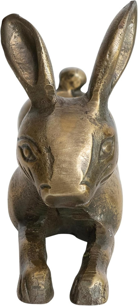 Decorative Embossed Aluminum Rabbit, Antique Brass
