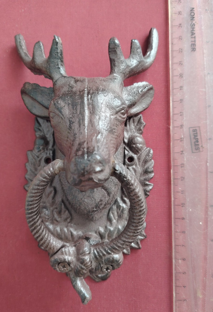 Stag head heavy door knocker- Brown