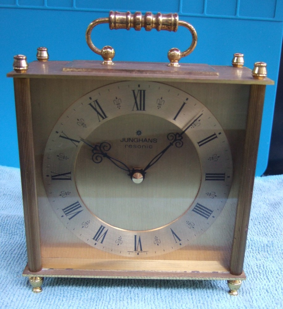 RARE Vintage Junghans RESONIC Brass Mantle Clock!