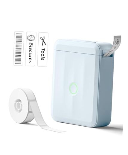 Label Maker Machinetooth Label Printer for School Home Blue Machine + 1 Tape