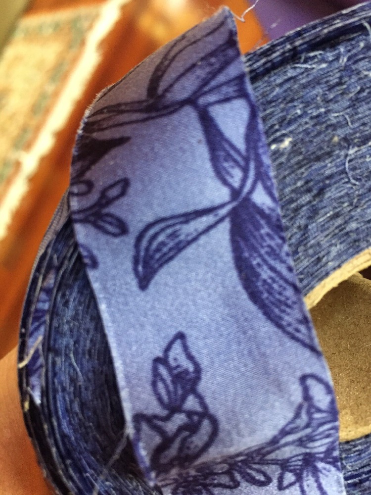 95% Silk Tape Edging Trim Stripe Width ~1” 5% Spandex Elastic