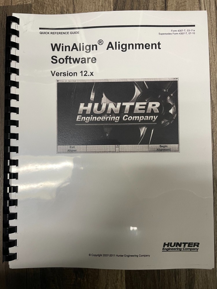 Hunter Engineering WinAlign Alignment Software Version 12.X Manual