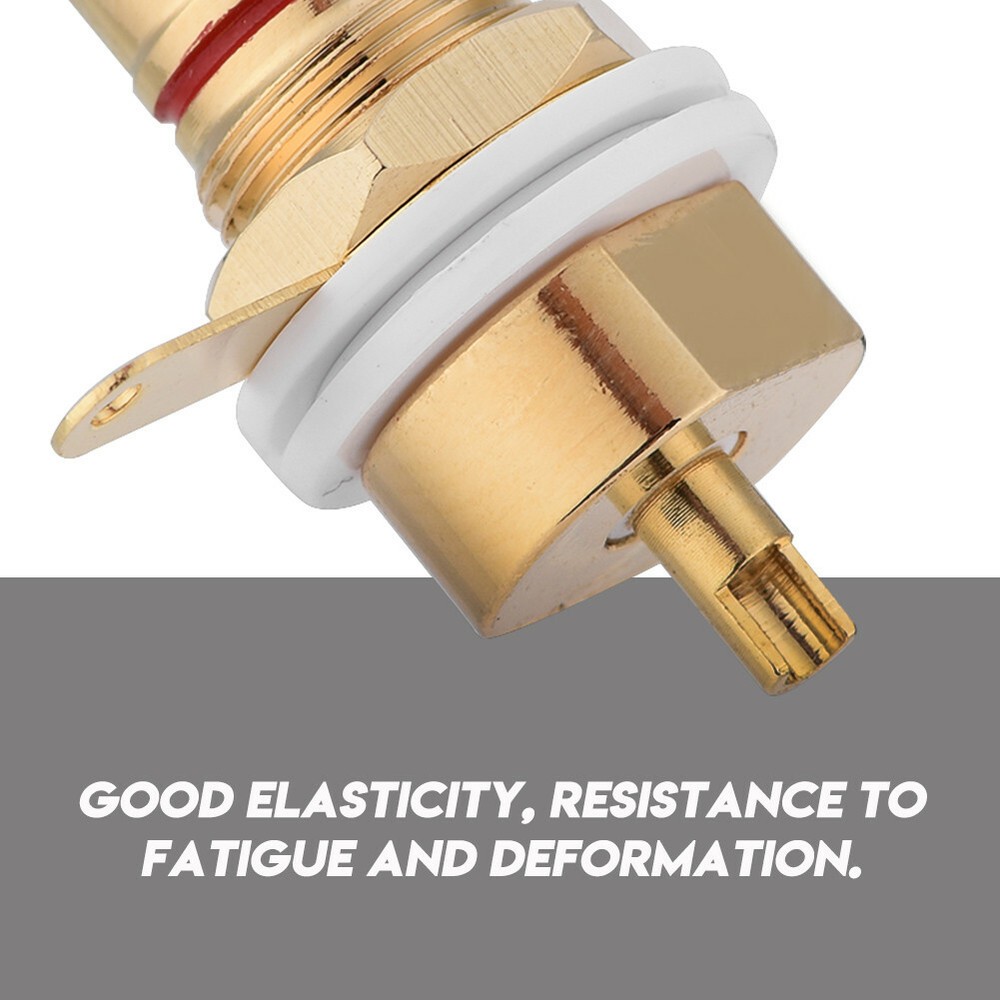 2PCS RCA Female Chassis Panel Mount Socket Connector Gold Plated Adapter