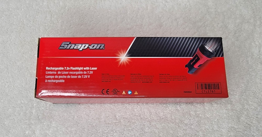 SNAP-ON TOOLS NEW 7.2V FLASHLIGHT 200 LUMEN CTLZ761 BARE TOOL NO BATTERY