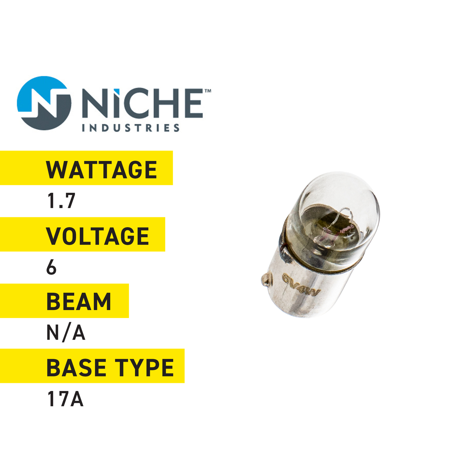 NICHE 17A Speedometer Bulb for Yamaha DT1 DT125 Suzuki TS250 2 Pack