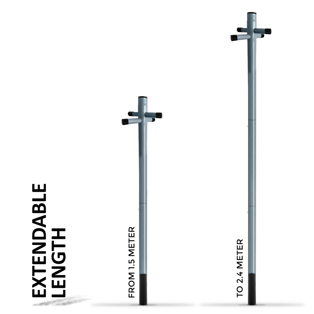 Galvanized 2.4m Washing Line Post Pole Heavy Duty Clothes Support With Socket