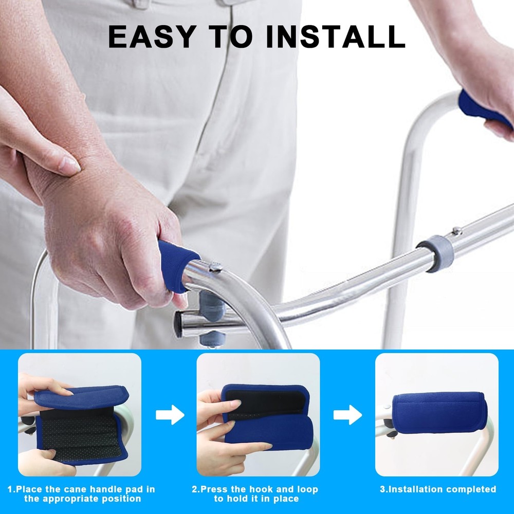 2 Pack Walker Handle Cushions Walker Grip Covers Pads Walker Padded Hand Grip...