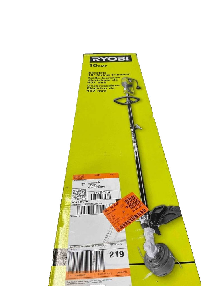 RYOBI 18 in. 10 Amp Attachment Capable Electric String Trimmer