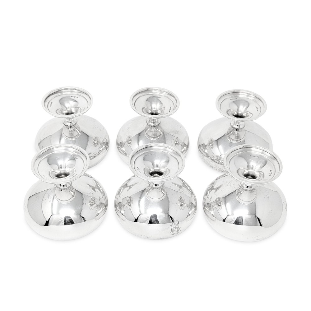 Wallace Sterling Silver "G" Monogram Champagne/Sherbets (6)