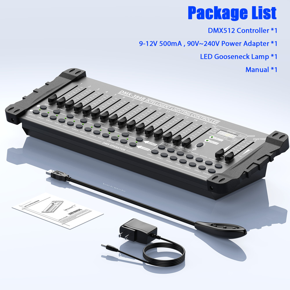 DMX 512 384 Channels Operator Console Controller For Stage Lighting DJ Party