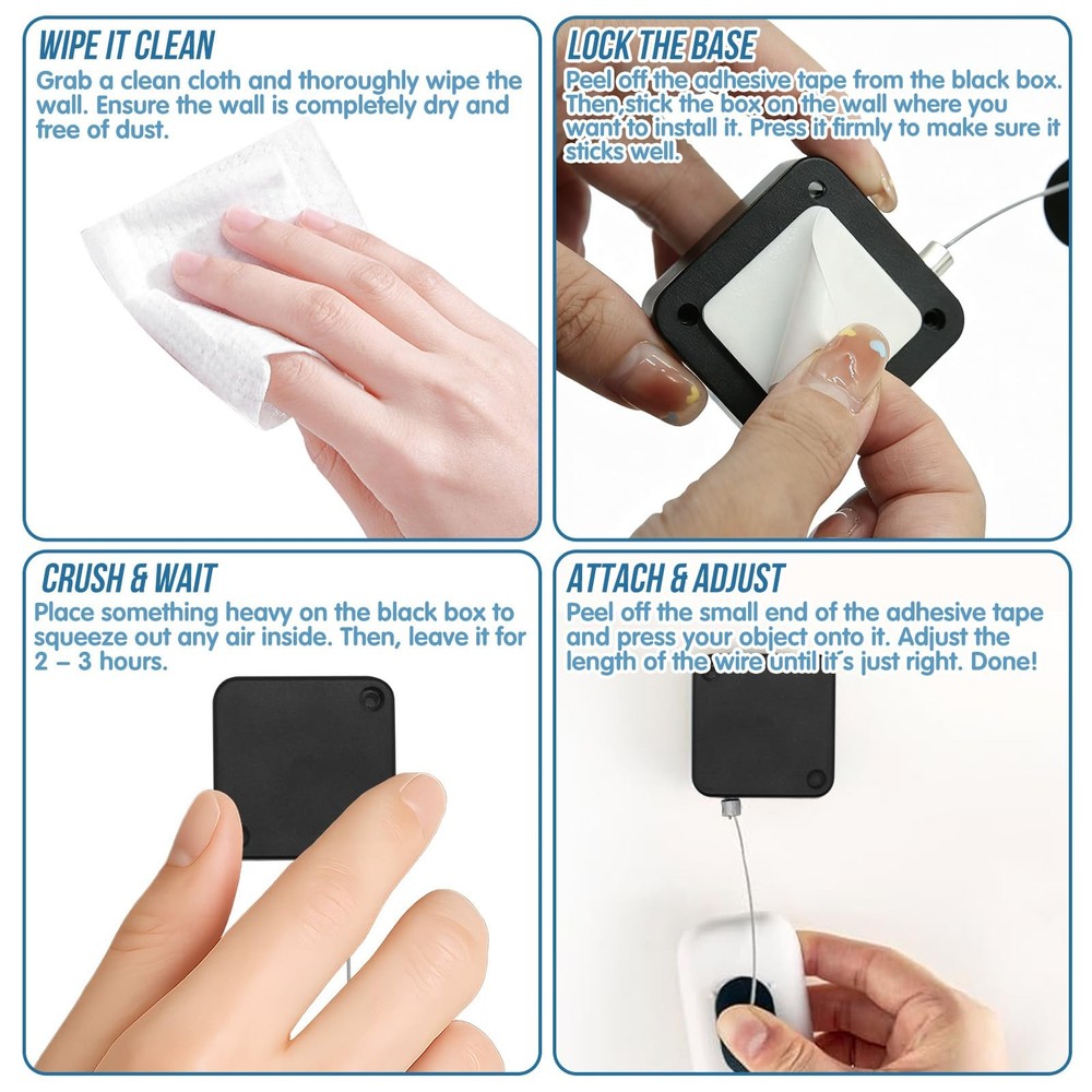 2Pcs Retractable Remote Control Tether, Remote Control Leash Holder Kit Inclu...