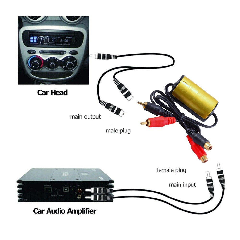 1x RCA Audio Noise Filter Suppressor Ground Loop Isolator For Car&Home Stereo
