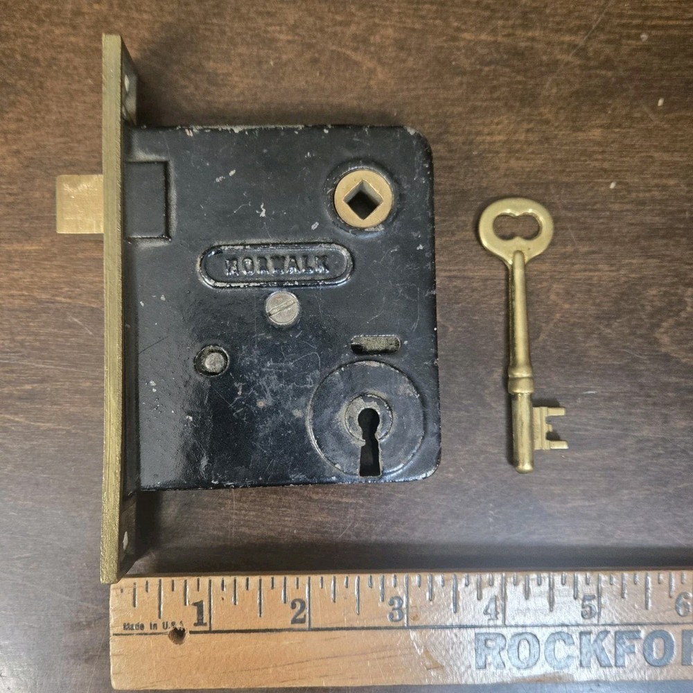 Antique Norwalk Large Mortise Lock with Key