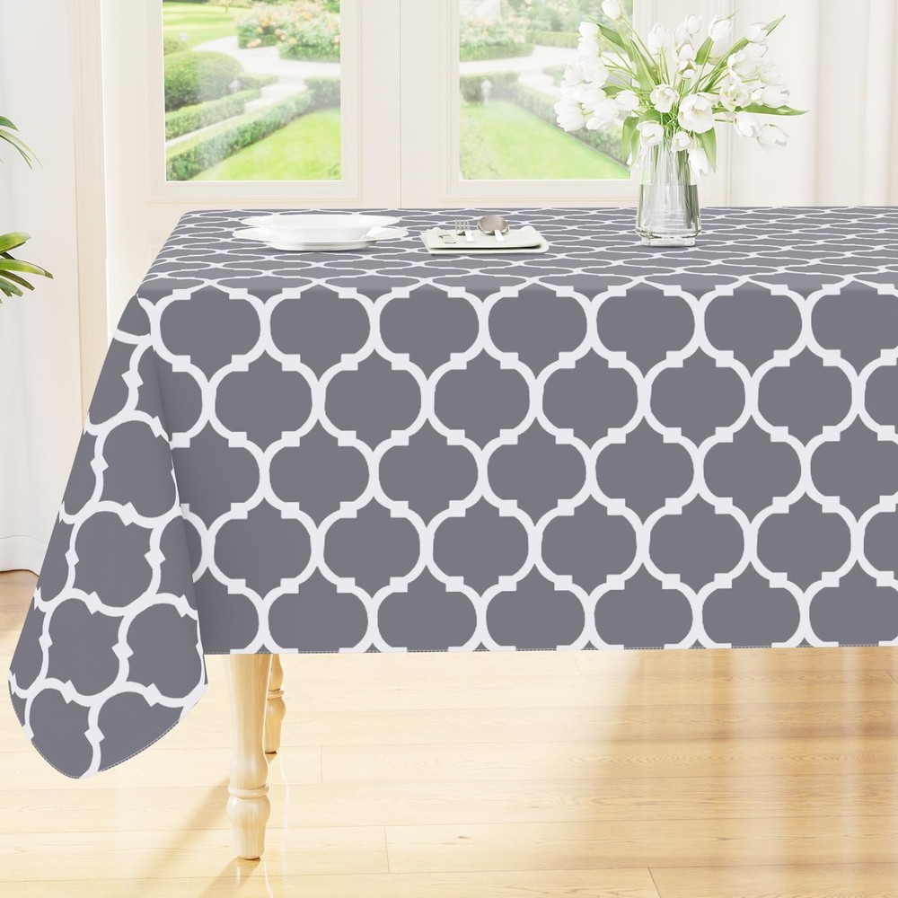 Rectangle Table Cloth, Waterproof Vinyl Tablecloths with Flannel Backing for ...